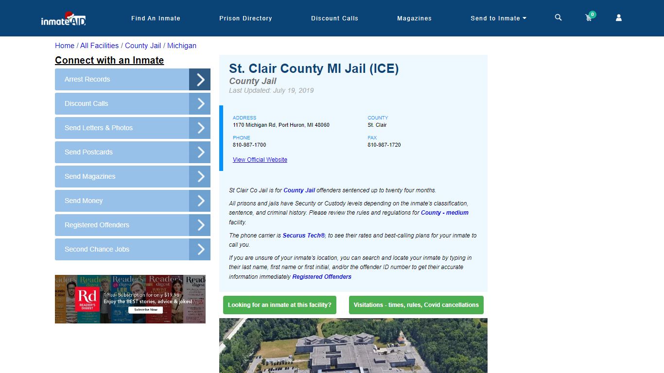 St. Clair County MI Jail (ICE) - Inmate Locator - Port Huron, MI